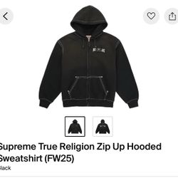 Supreme True Religion Zip Up hooded sweatshirt 