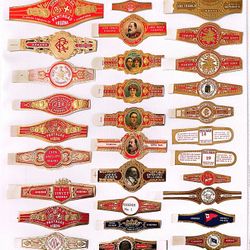 30 Diferent Havana Cigars Bands-30 Diferentes Anillas De Tabaco Cuba-lot # 10