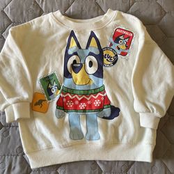 2t bluey holiday long sleeve sweater
