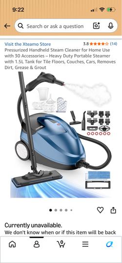 Xteamo pressurized handheld steam cleaner