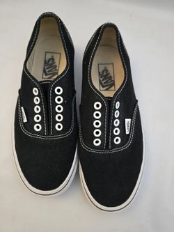 Vans Off The Wall TB4R Black Lace Up Low Top Canvas Sneakers Shoes Womens 5