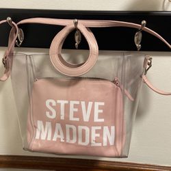 Designer Steve Madden Plush Pink Tote/clutch Bag 