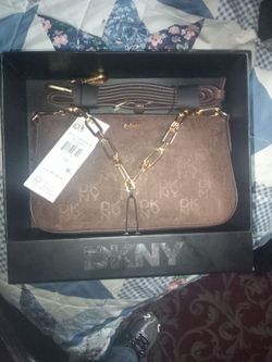 DKNY Brown Monogram Crossbody Bag