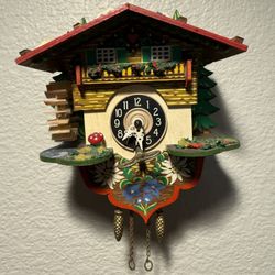 Handmade small albert schwab karlsruhe mechanical cuckoo clock,