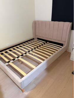 Pink upholstered bed QUEEN