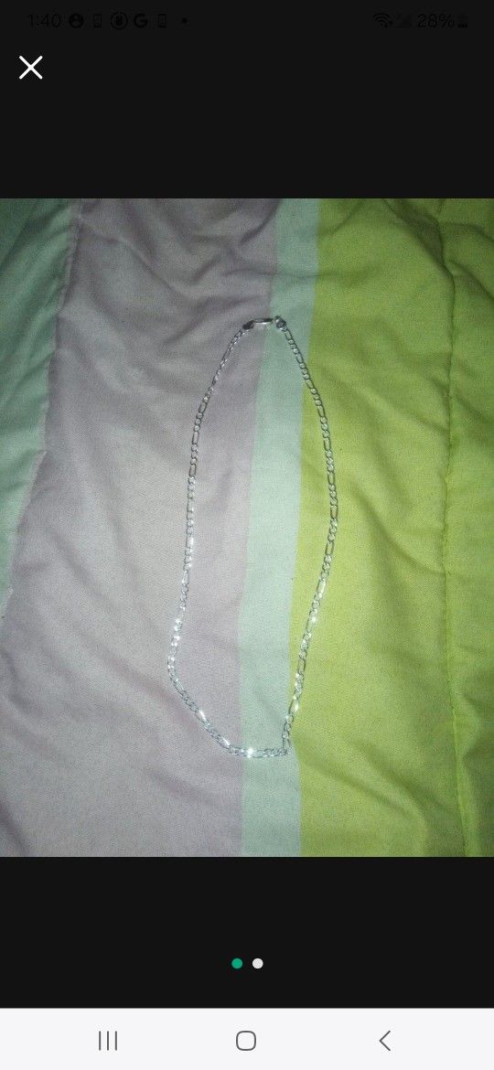 20" 925 Silver Plated Figaro Chain Necklace