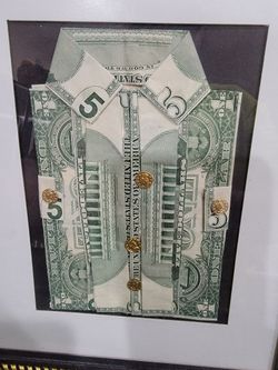 Real Money Origami Shirt With Tie For Bride And Groom 