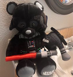 Darth Vader build a bear with 2 weapons and bonus R2D2