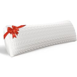 Adjustable Memory Foam Body Pillow – Full-Length 17x54” Quilted Pillow with Washable Cover, White