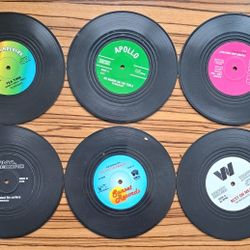 The Nostalgic 4" Vinyl  Record Coasters (6).