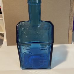 E. C. Booz's Old Cabin Whiskey Blue Wheaton Bottle 120 Walnut St Philadelphia