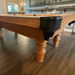Natural Wood Finish Golden West Pool Table 8’ (Free Delivery & Pro Setup)