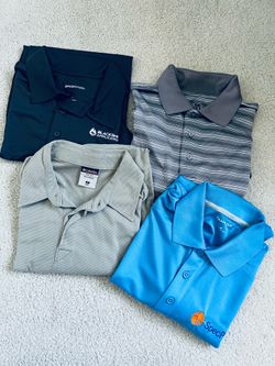 4 Men’s Medium Polo Shirts - Columbia, PGA Tour, Sport-TEK