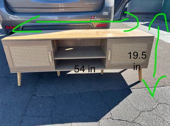 Mid-Century Modern Rattan TV Stand