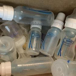 FREE-Dr Brown And Misc Bottles, Flanges, Etc For Breastfeeding