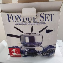 Brand New Roshco Fondue Set Stainless Steel 