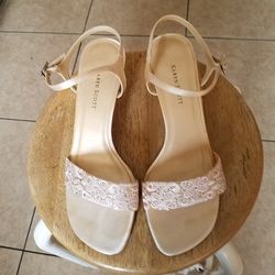 Heels Formal shoes size 8 Champagne Satin color