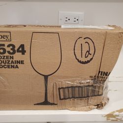 NEW NIB Libbey 7534 19 3/4 oz Vina Wine Glass Glasses Clear Finedge Rim Lot of 12 Restaurant Bar