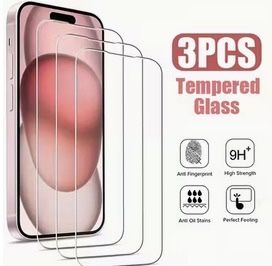 iPhone 15 Pro Tempered Glass Screen Protectors (3-Pack) – Brand New