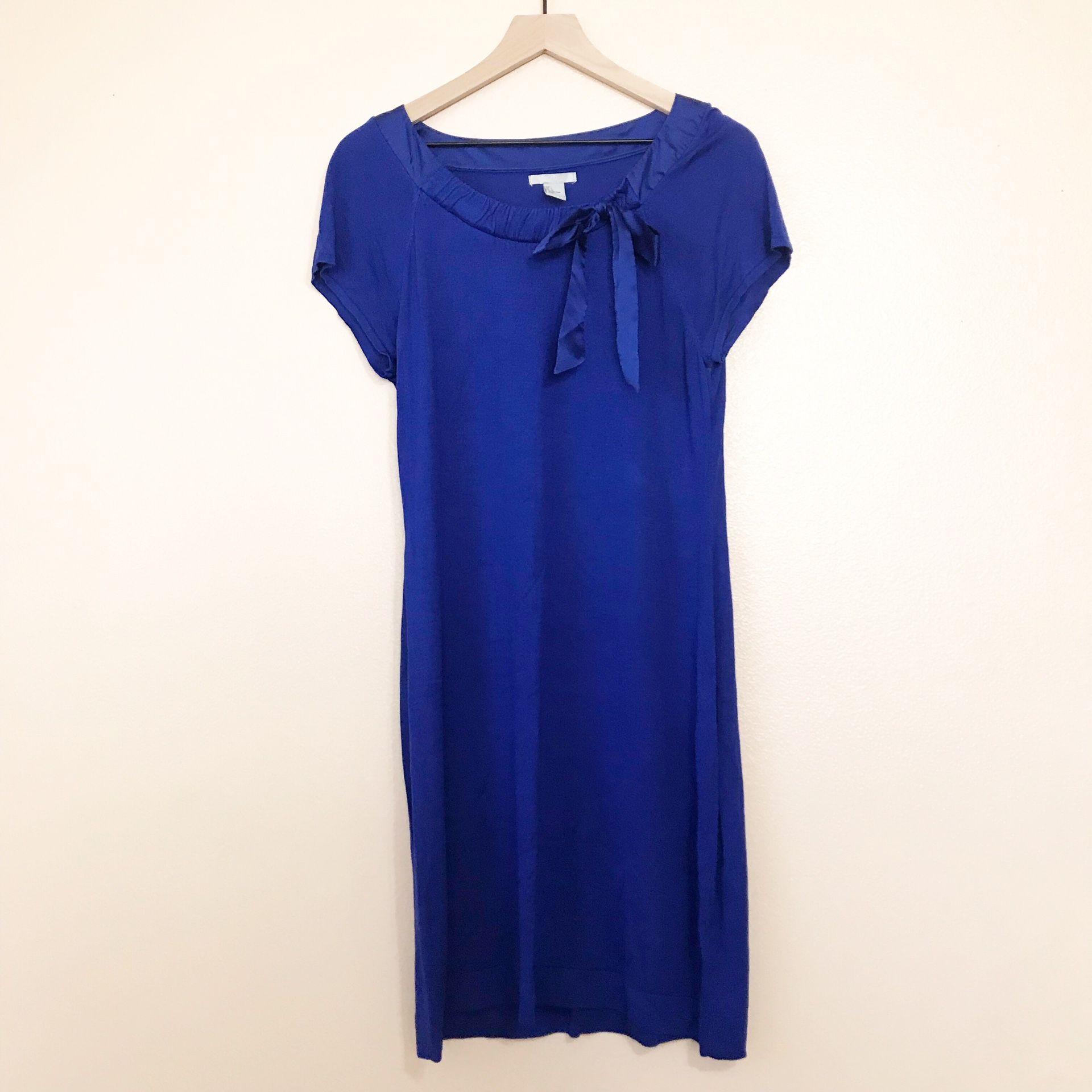 H&M Blue Ribbon Knit Dress Size Large