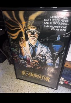 Re-Animator Poster Multiple Signatures JSA COA Horror Posters