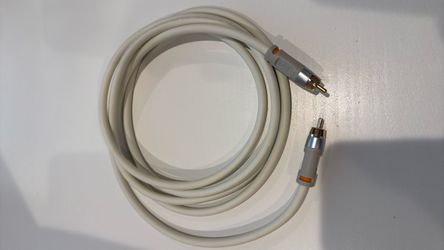 RCA Subwoofer 8ft Cable White with Gold Connectors