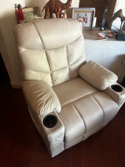 ANJ Cream Power Recliners – Matching Set of 2