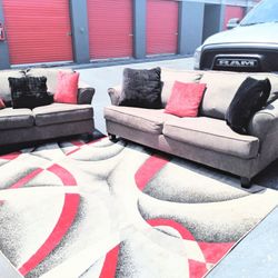 Gray Couch Loveseat Set 