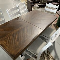 Dining Room Furniture Set 🌟 Extendable Dining Table And Chairs ⭐$39 Down Payment with Financing ⭐ 90 Days same as cash