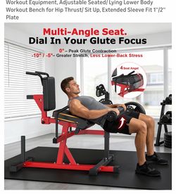 Capacity Leg Workout Equipment, Adjustable Seated/ Lying Lower Body Workout Bench for Hip Thrust/ Sit Up
