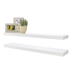 40” white shelves