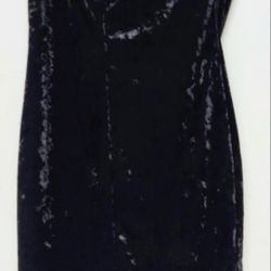 Brand New Black Velvet Strapless Mini Dress