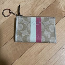 COACH Jacquard Signature Coin Purse, EUC