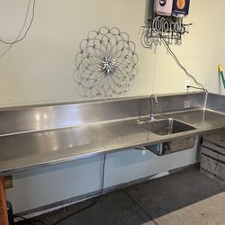 Commercial Stainless Steel Countertop w/ Sink