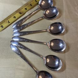 6 Pieces Vintage CARITON Silver Plated Spoons 7” (1957) 