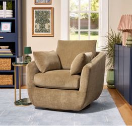 Swivel living room accent chair with pillows - latte - NEW