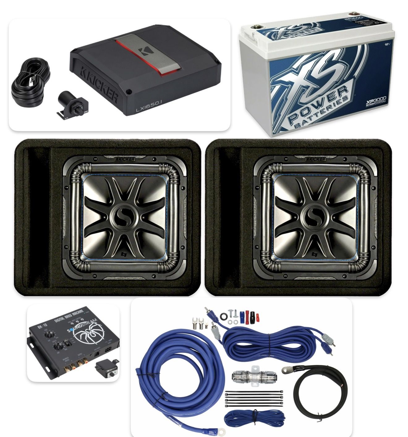 NEW POWERFUL BASS PACKAGE KICKER AUDIO INSTALLED 3000 Watts