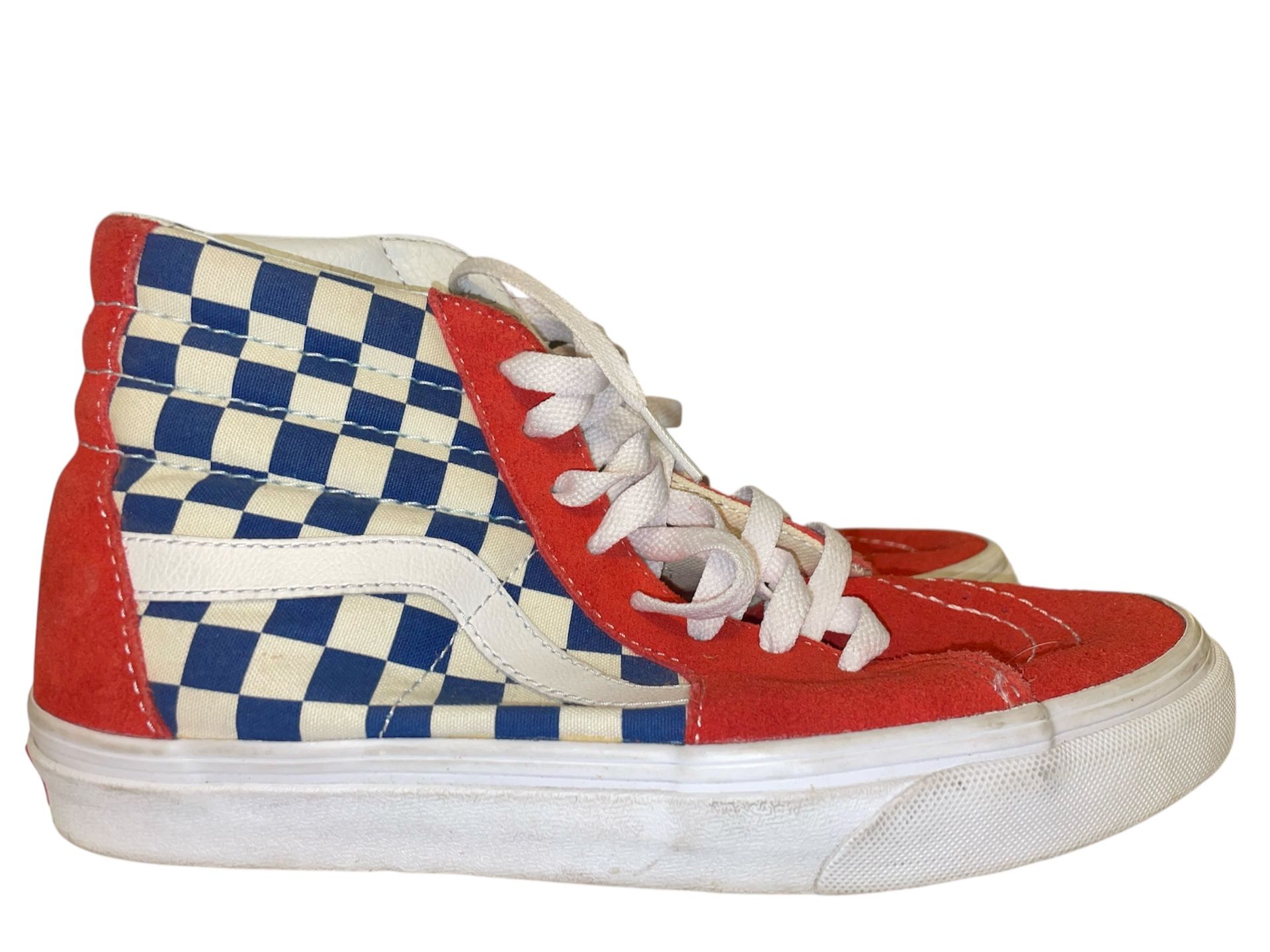 Vans Mens US SK8 HI BMX Checkerboard True Blue RED Size Men’s 6 Women’s 7.5
