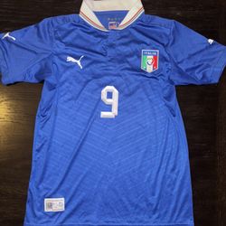 Puma Italy 2013-2014 #9 Balotelli Home Kit Jersey Shirt Size Mens 