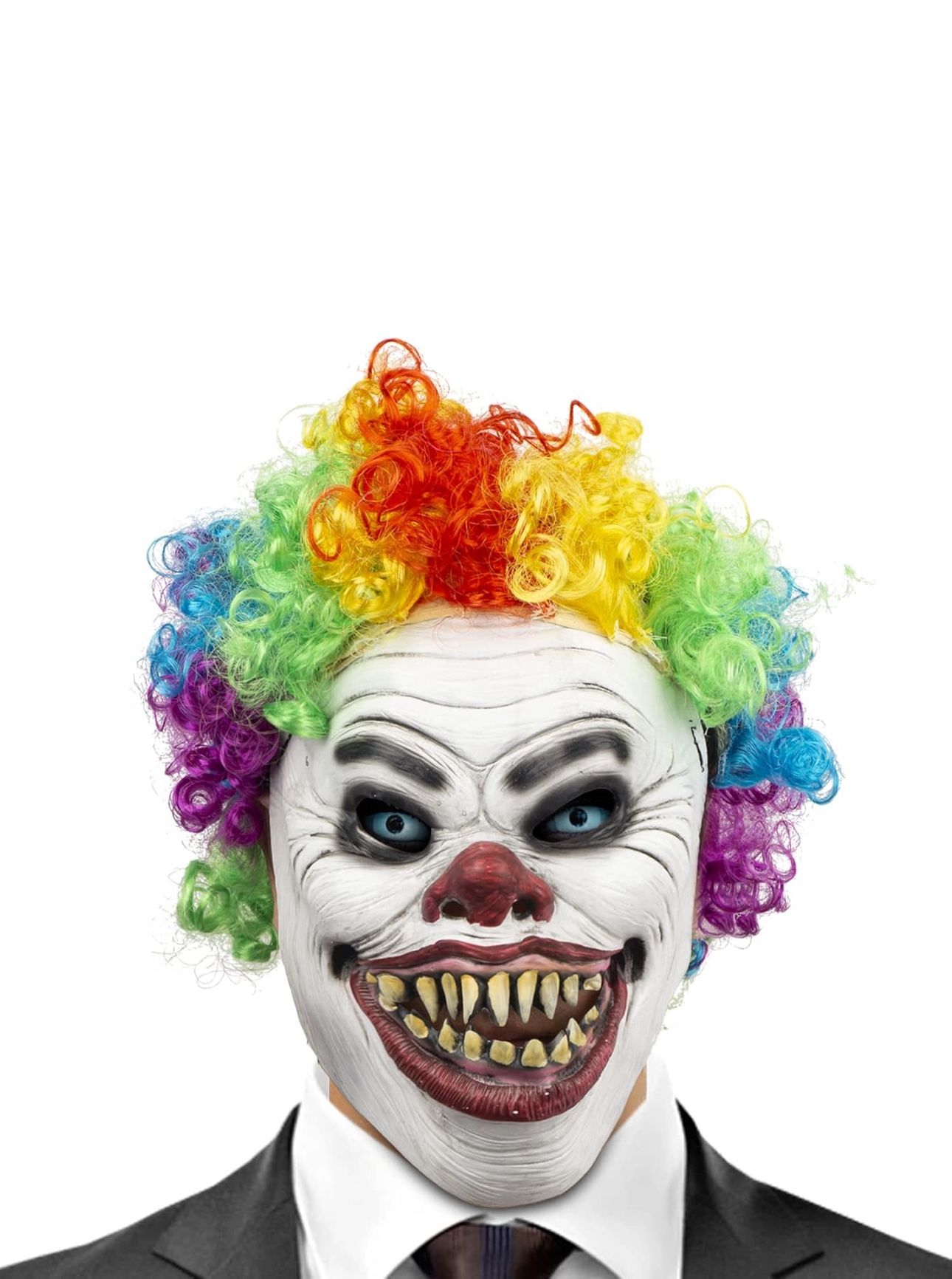 Clown Mask With Wig , Moving Jaw