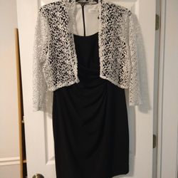 Dresses, Size 12- Black w/grey Jacket,  Longer Blue w/White &Blue Jacket 
