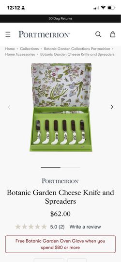 Portmeiron  botanic garden  cheese knife spreaders and others