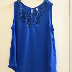 Blue Sleeveless Top