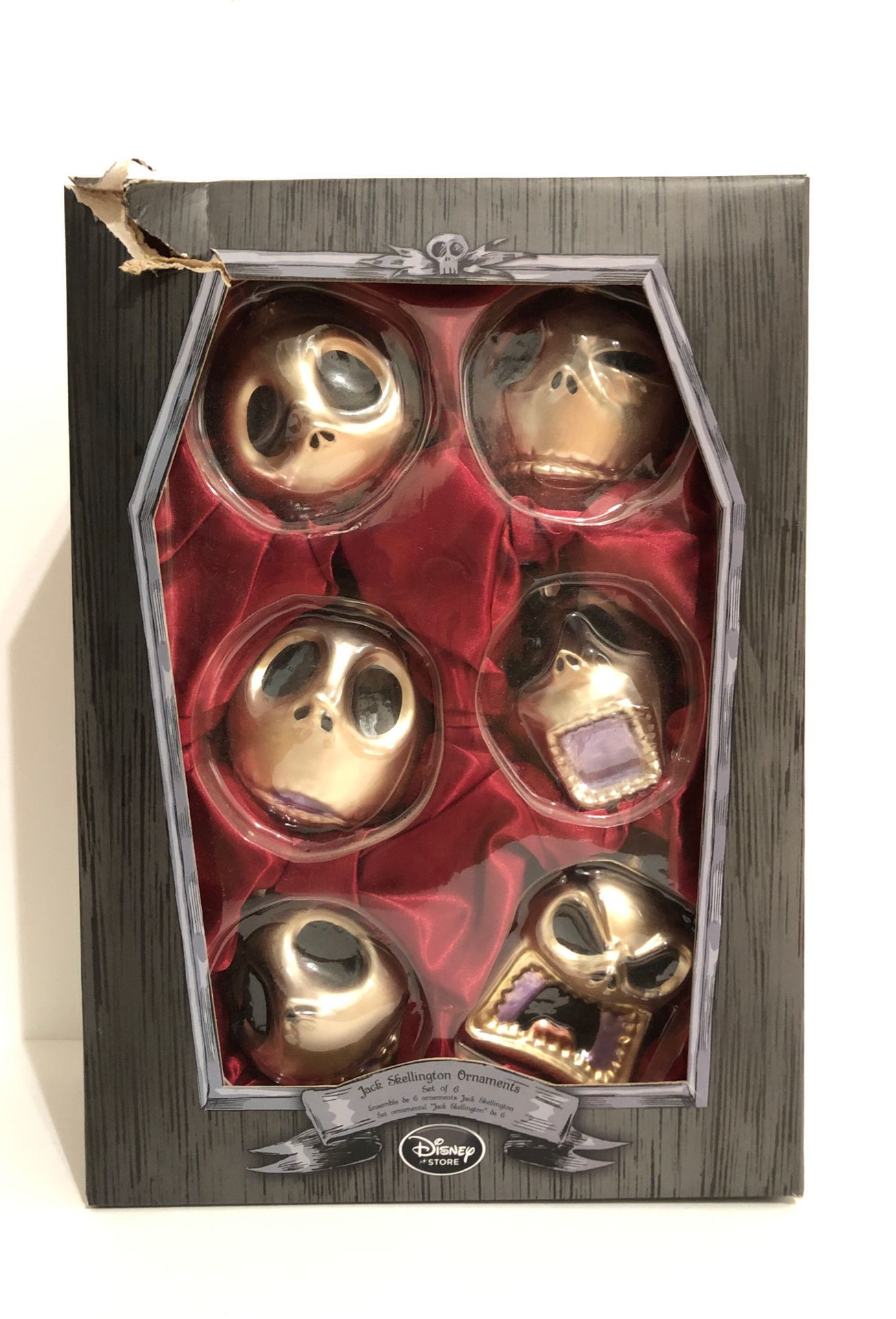 The Nightmare Before Christmas Faces of Jack Skellington Glass Christmas Disney ornaments