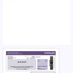 2 Tix For BLUE VELVET at   Hollywood Forever Cemetery 