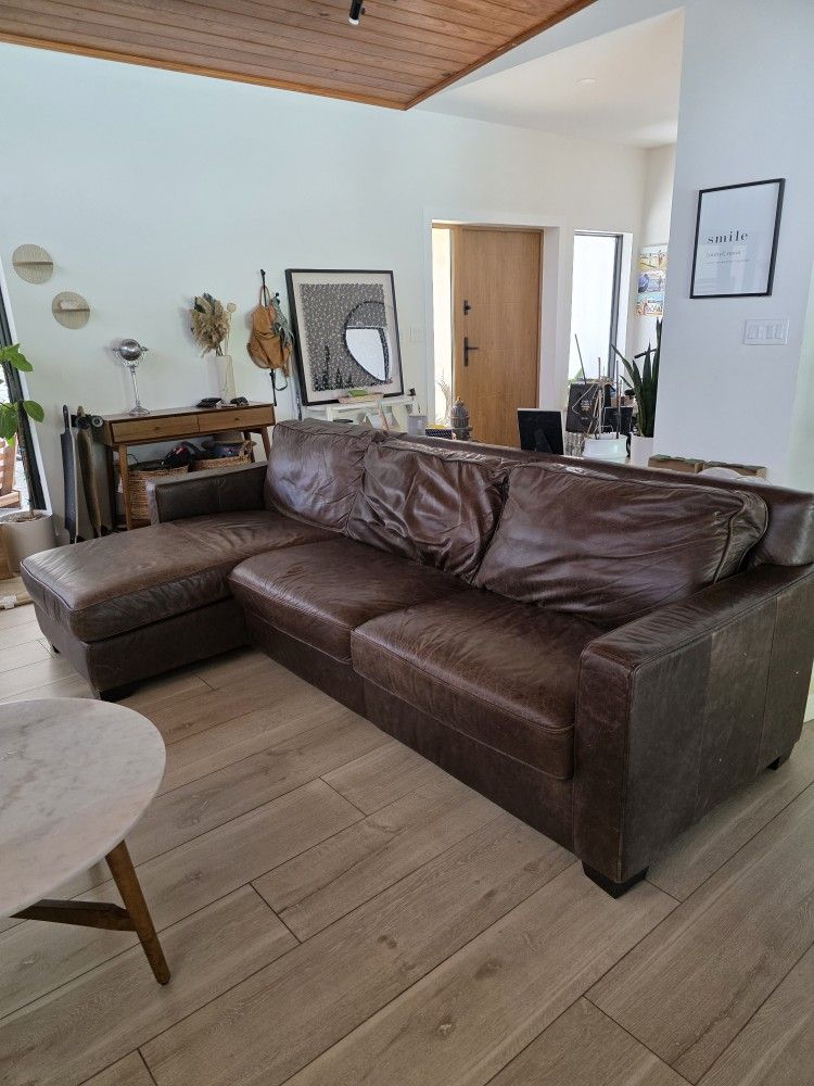 West Elm Sleeper Sofa Sectional Leather