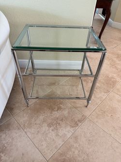 Chrome and Glass 3-Tier Side Table