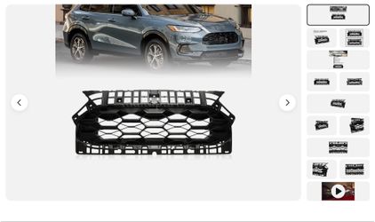 Fit For Honda HRV HR-V 2023-2024 Front Bumper Upper Matte Black Honeycomb Grille