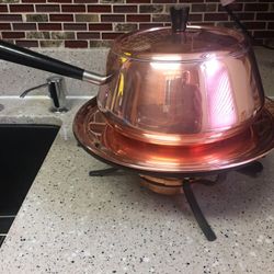 Beautiful Vintage 1970's Copper Fondue Set