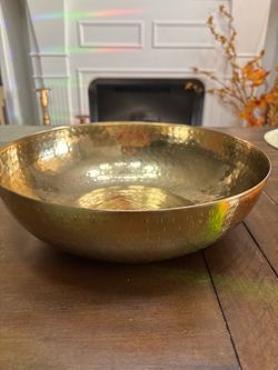 Gold hammered brass bowl